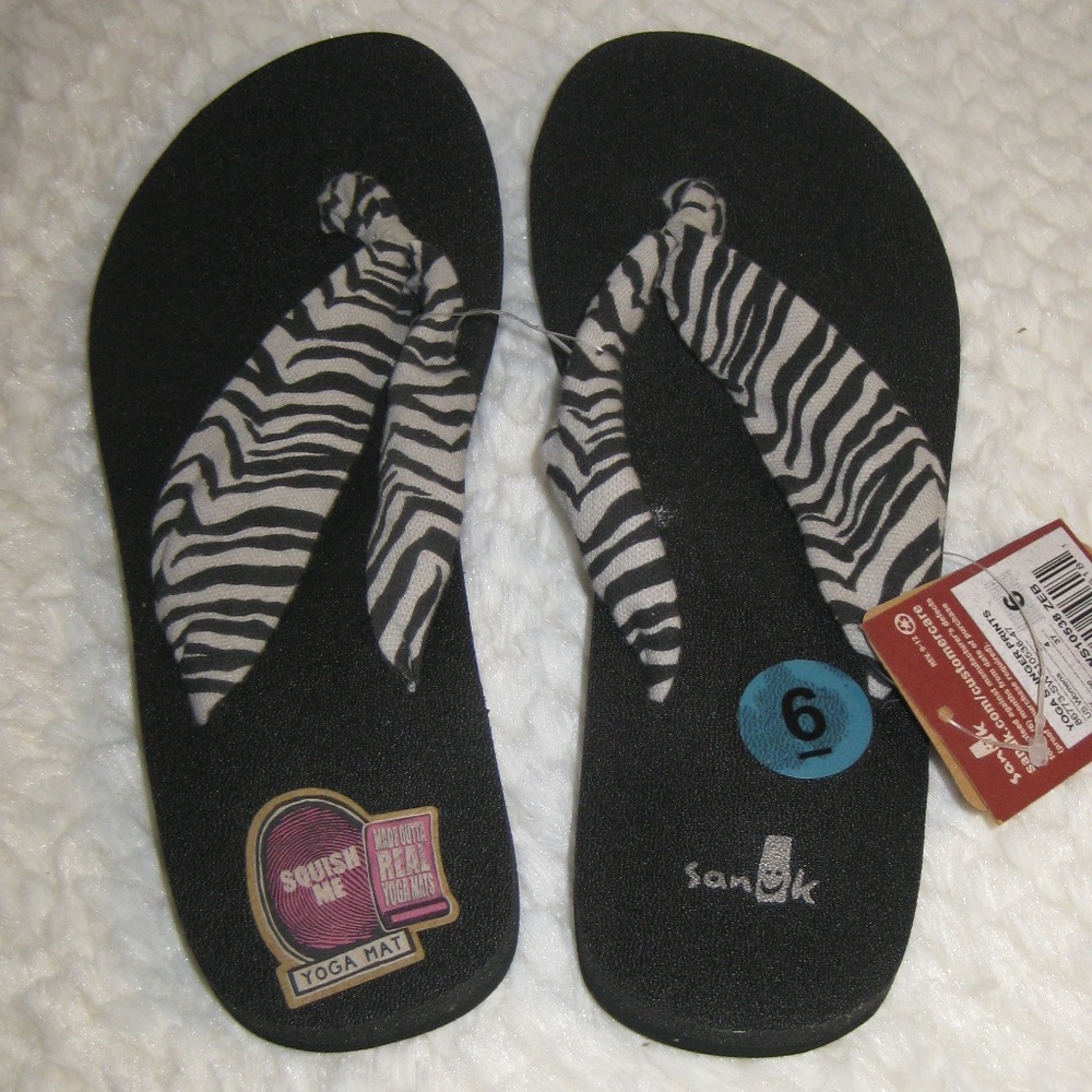 Sanuk Ladies Zebra Yoga Slingers